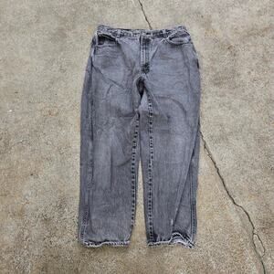 Vtg 90s GITANO Plain Faded Black Wash Relaxed Fit Baggy Denim Jeans Sz 32